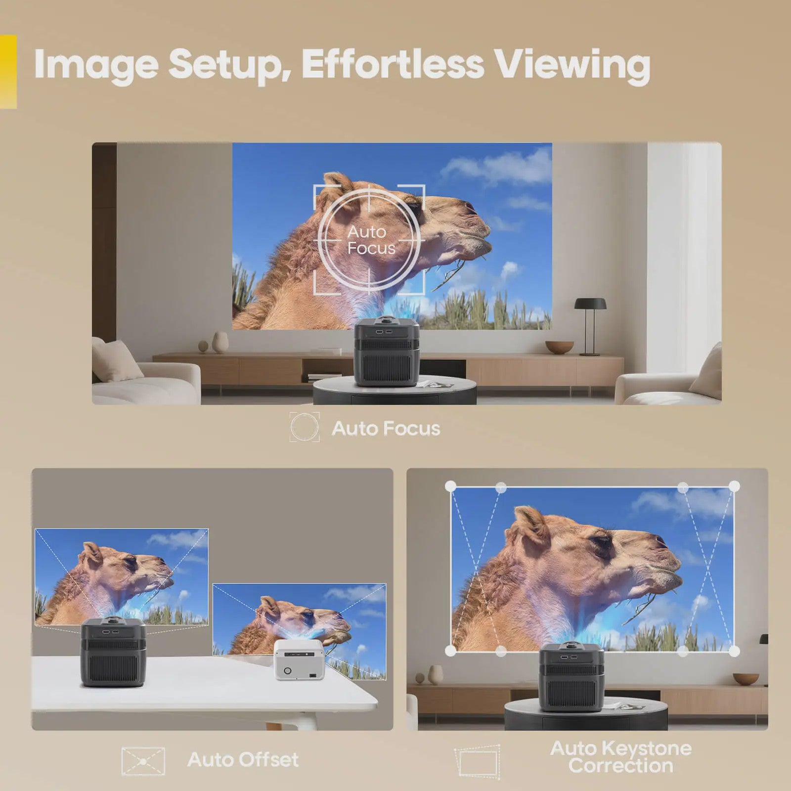 Magcubic HY450 Ultra Short Throw Projector: 900 ANSI Lumen, 1080P Native, 8K Support, Auto Focus & Offset