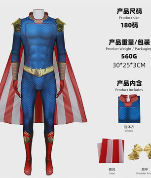 Homelander Cosplay Kostuum - The Boys Superheld Jumpsuit voor Halloween & Feesten