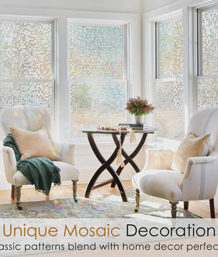 Decoratieve Raamfolie Mozaïek - Statisch Klevend, UV-blokkerend & Privacy