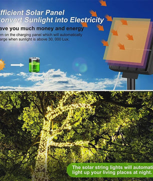 Solar LED Slinger Verlichting - Waterdicht & Sfeervol voor Tuin, Kerst & Feesten