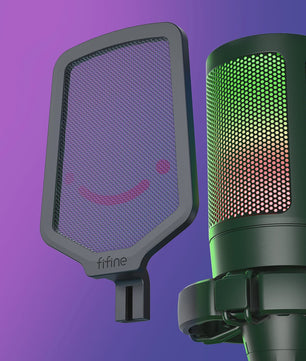 FIFINE A6V USB Microfoon voor Gaming & Streaming met RGB, Popfilter en Shock Mount