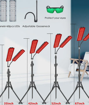 Dubbele LED Roodlichttherapie Lamp met Infrarood voor Pijnverlichting & Huidverzorging