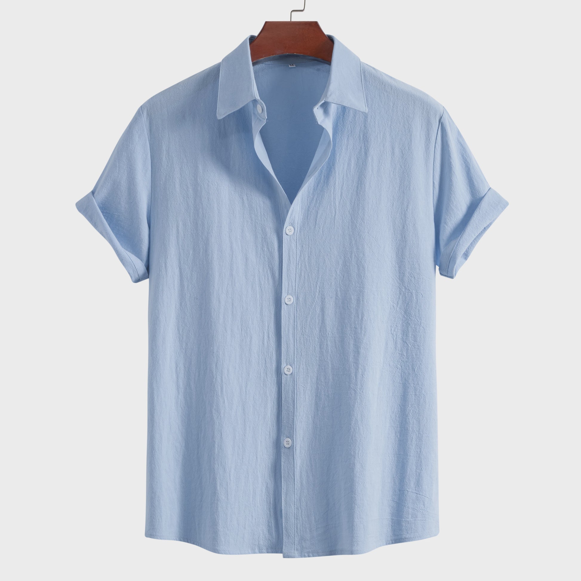 Comfortabel Heren Overhemd met Korte Mouw en Kraag - Zomerse Casual Stijl van Puur Katoen