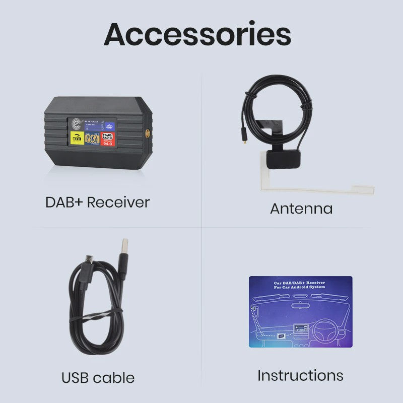 DAB+ Radio Antenne met USB Adapter voor Auto Android Radio - Junsun Compatibel