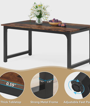 Industriële Eettafel 6-8 Personen - 160x80 cm - Rustiek Hout & Metaal