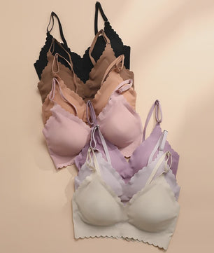 Naadloze Comfort Beha met Padded Cups en Golvende Rand - 9 Kleuren