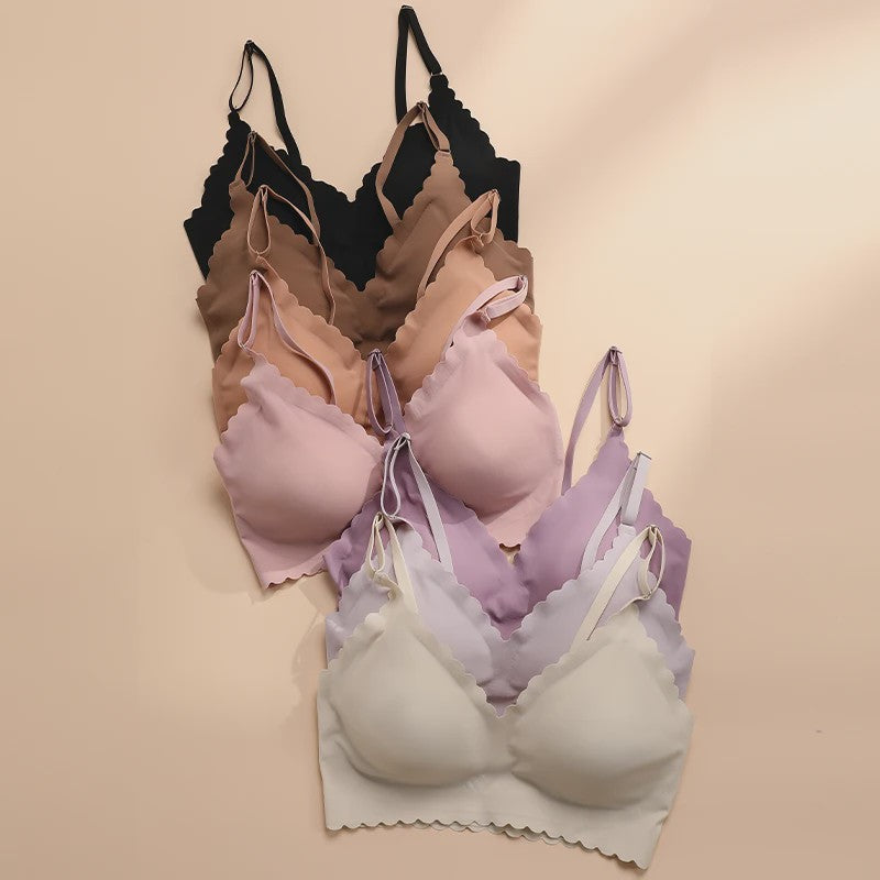 Naadloze Comfort Beha met Padded Cups en Golvende Rand - 9 Kleuren