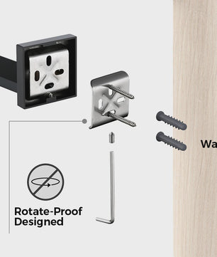 Mat Zwart Handdoekrek 304 RVS - Wandmontage, Heavy Duty Badkamer Accessoire