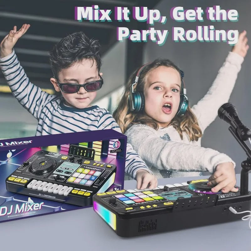 Multifunctionele DJ Mixer Speelgoed voor Kinderen met Bluetooth, Microfoon en Lichteffecten