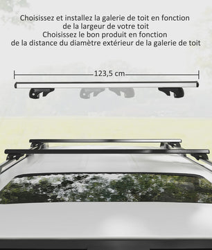 HOMCOM car roof bars lock luggage rack 2 Keys provided aluminum alloy x 5,5x7 c