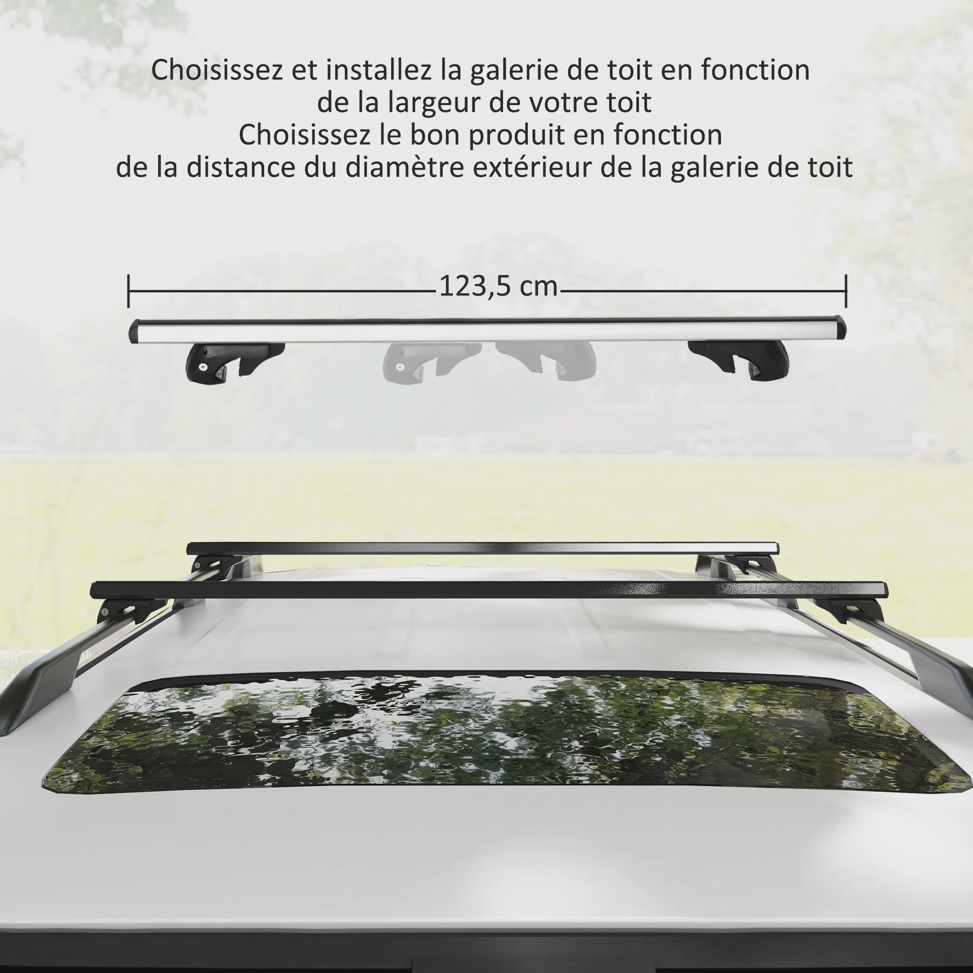 HOMCOM car roof bars lock luggage rack 2 Keys provided aluminum alloy x 5,5x7 c