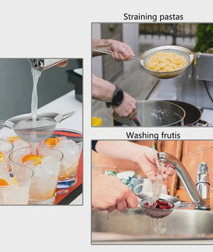 Set RVS Zeven Fijnmazig - 3 Delig - Voor Olie, Bloem, Bakken & Keuken