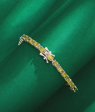 Peridot Tennisarmband Zilverkleurig - August Geboortesteen - Dames
