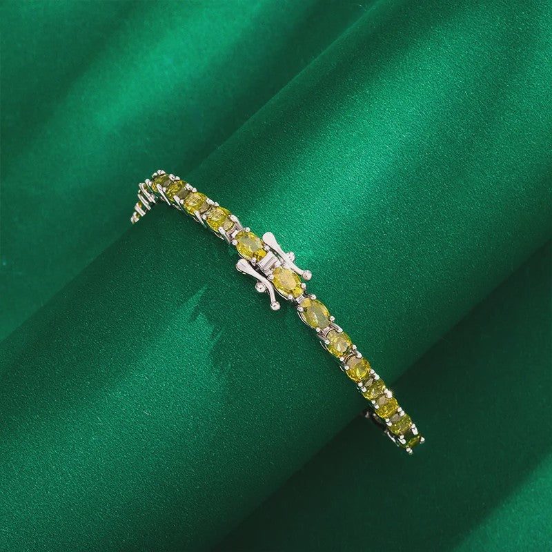 Peridot Tennisarmband Zilverkleurig - August Geboortesteen - Dames