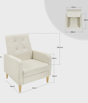 Moderne Lounge Fauteuil met Armleuningen en Massief Houten Poten - Comfortabel en Stijlvol