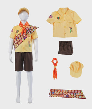 Russell Kostuum Jongen - Up Film Personage Cosplay Outfit