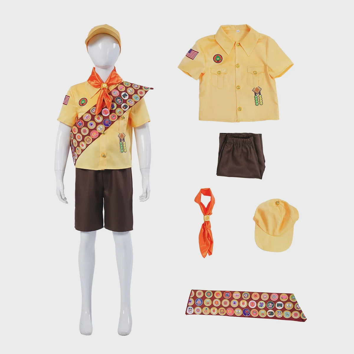 Russell Kostuum Jongen - Up Film Personage Cosplay Outfit