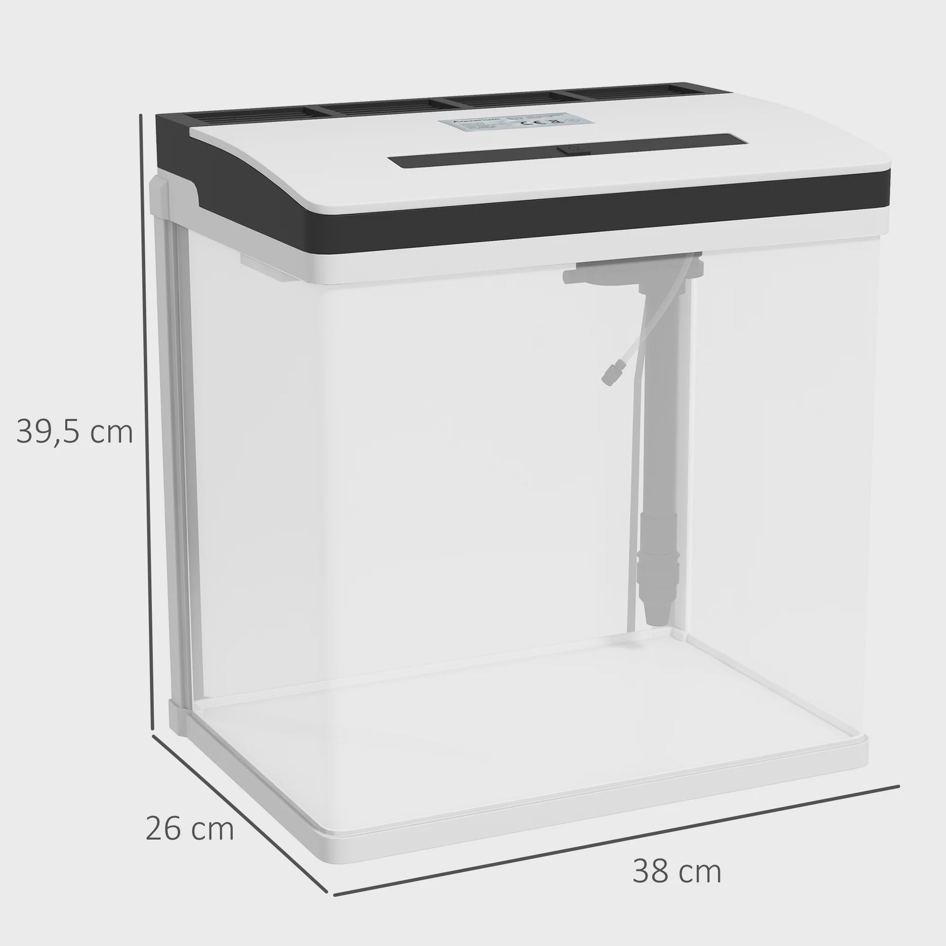 Pawut Aquarium 28L met LED Verlichting en Filter - Wit