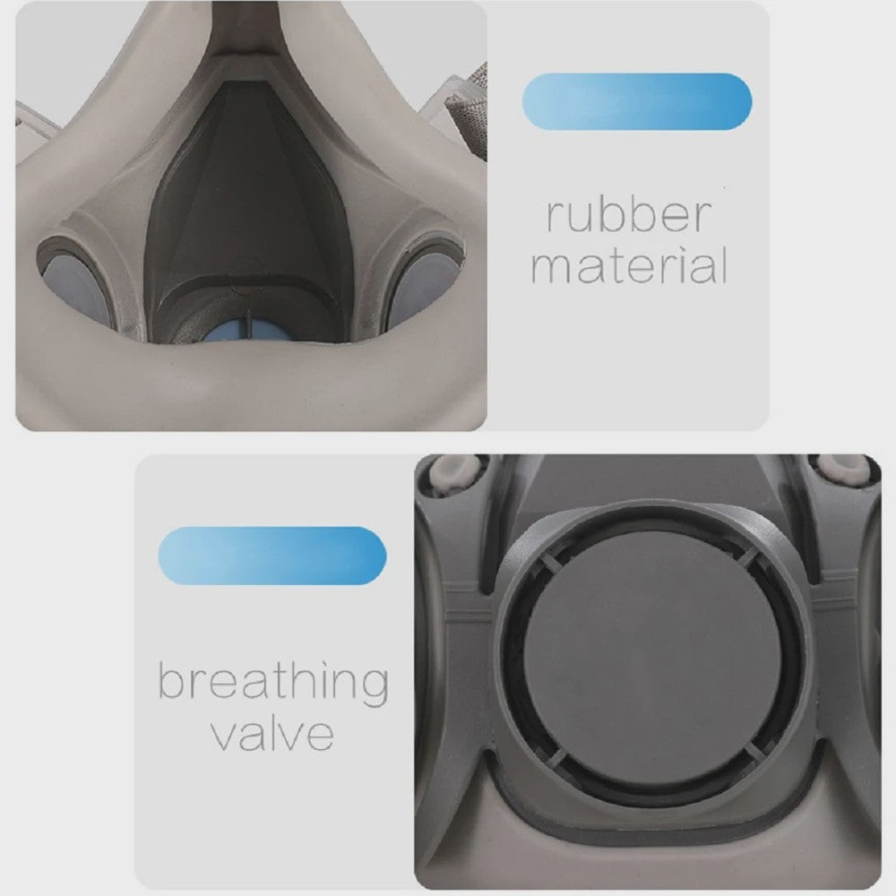 Half Gelaat Stofmasker Set met 503 Deeltjesfilters en Veiligheidsbril - Ideaal voor Industrie, Verfspuiten en Slijpen