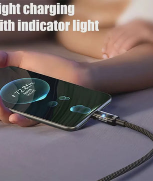 240W Nylon USB-C Snellader Kabel met LED Display - Snel Data en Opladen