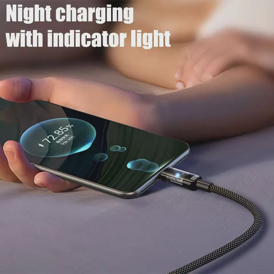 240W Nylon USB-C Snellader Kabel met LED Display - Snel Data en Opladen