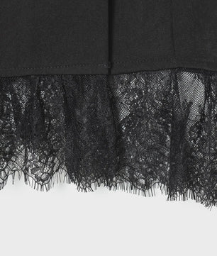Elegante Zwarte Dames Blazer met Kantafwerking - Getailleerd V-hals Kantoorjasje
