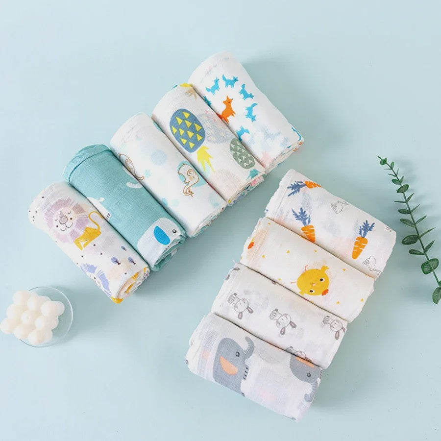 Zachte Katoenen Baby Swaddle Deken - 2 Laags Muslin, Sneldrogend & Ademend