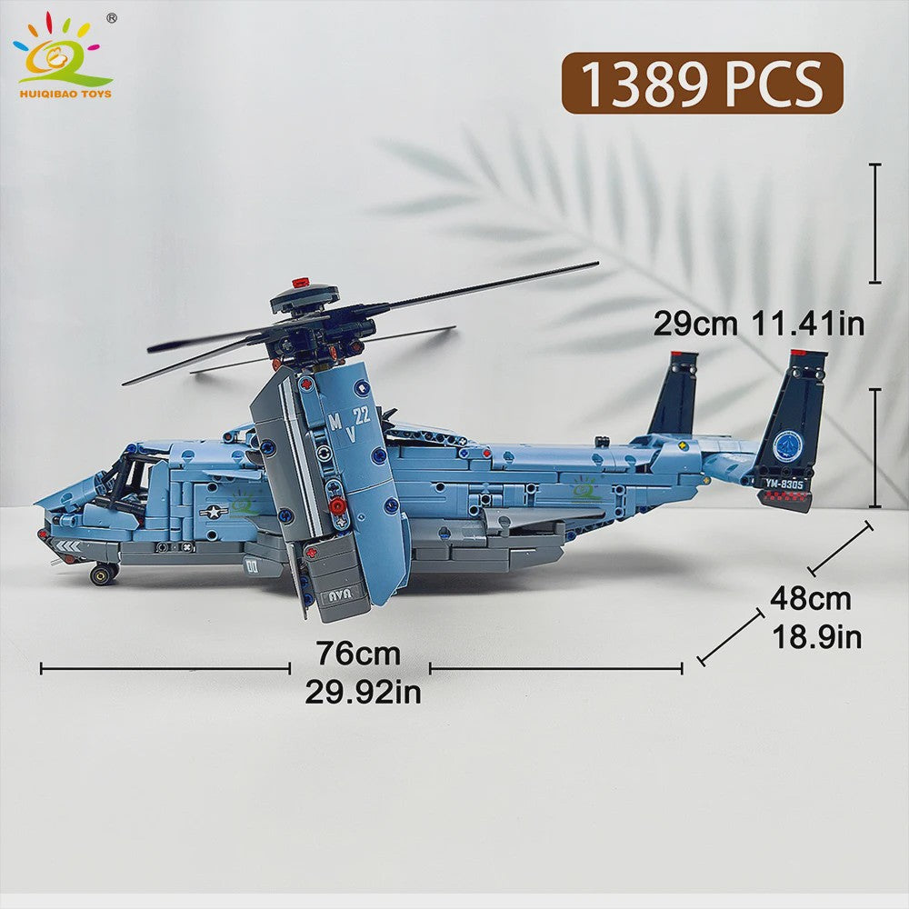 Bouwset V-22 Tiltrotor Vliegtuig & Helikopter - 1389 Stukjes Militair Model