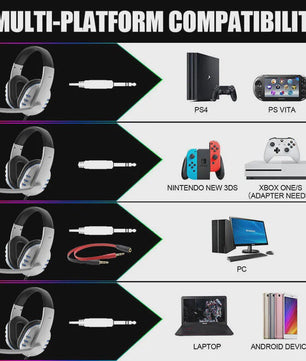 Gaming Headset met Microfoon en Volumeregeling - Bedraad 3.5mm voor PC, PS4, Xbox