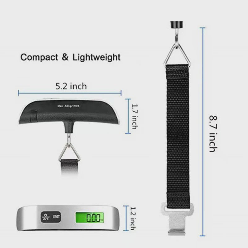 Digitale Bagage Weegschaal - Draagbaar, 50kg Max, LCD Display
