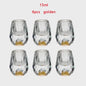 Luxe Kristallen Wijnglazen met Goudfolie - 15ML - Set van 1, 2 of 6 stuks