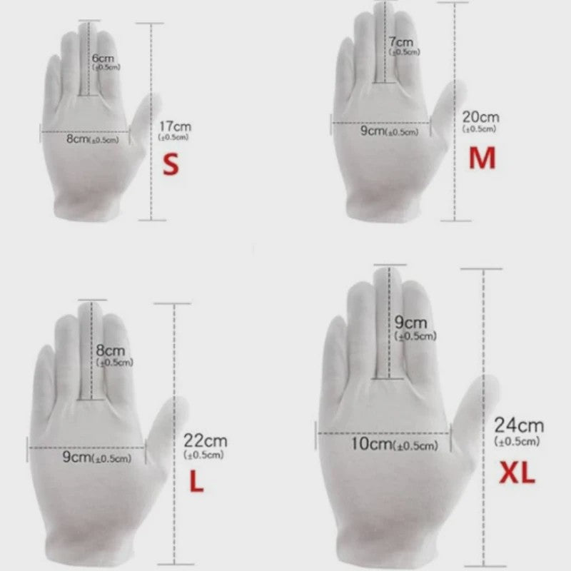 12 Paar Witte Katoenen Handschoenen - Cosmetica, Handverzorging & Bescherming