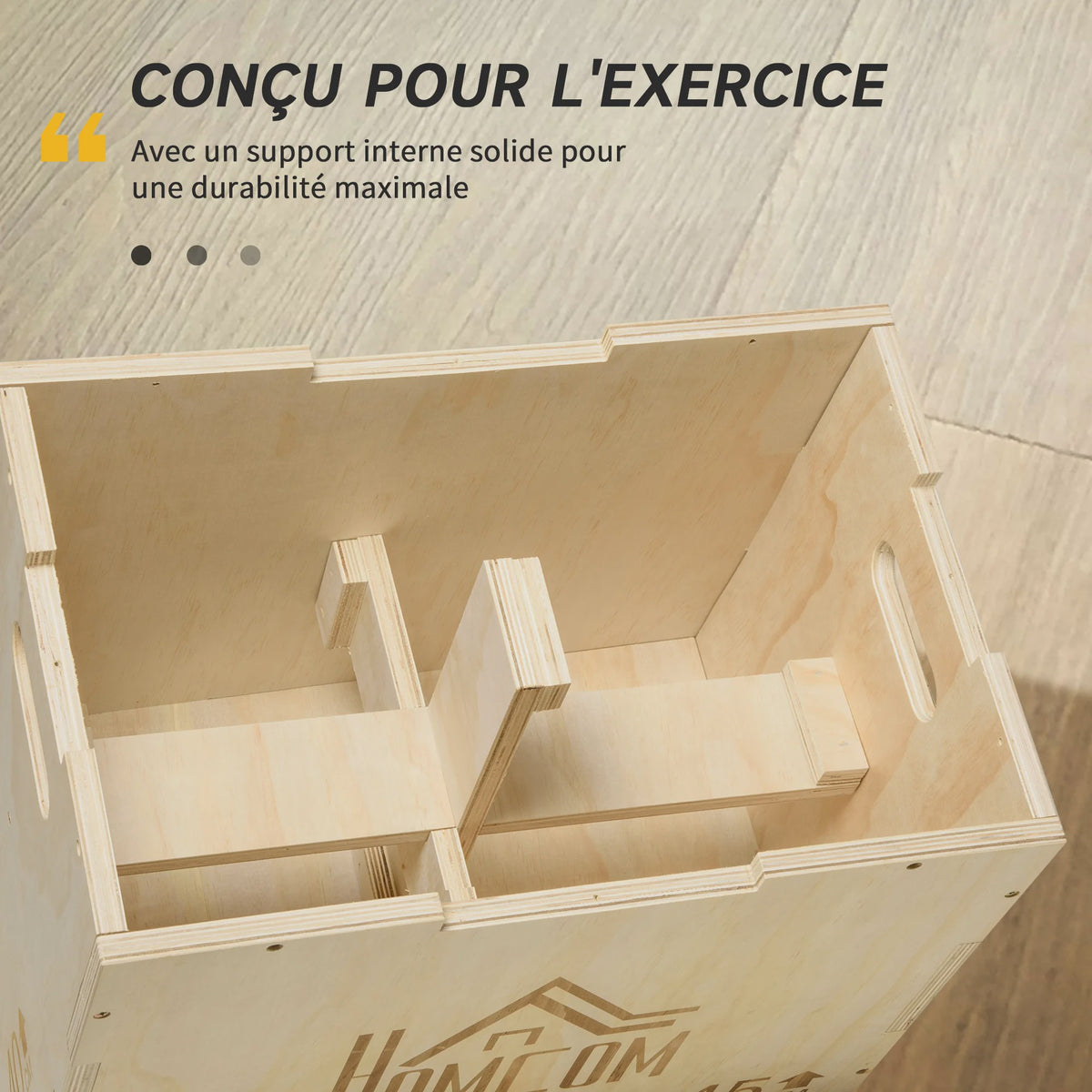 HOMCOM Plyobox Trainingsbox - 3 Hoogtes (40/45/60 cm) voor Box Jumps & Krachttraining