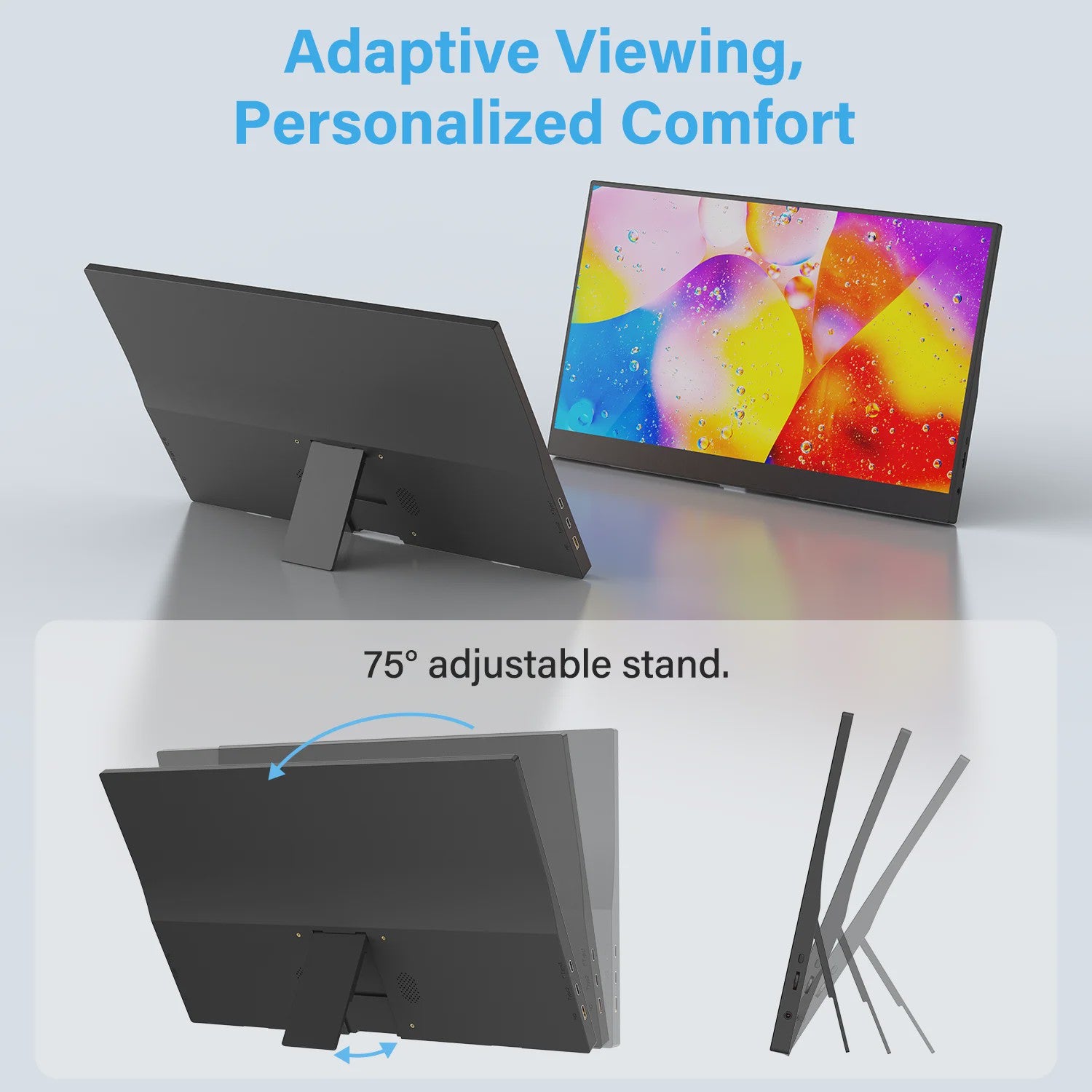 Amoudo 15.6" Full HD IPS Draagbare Monitor met USB-C en Mini HDMI - VESA Compatibel
