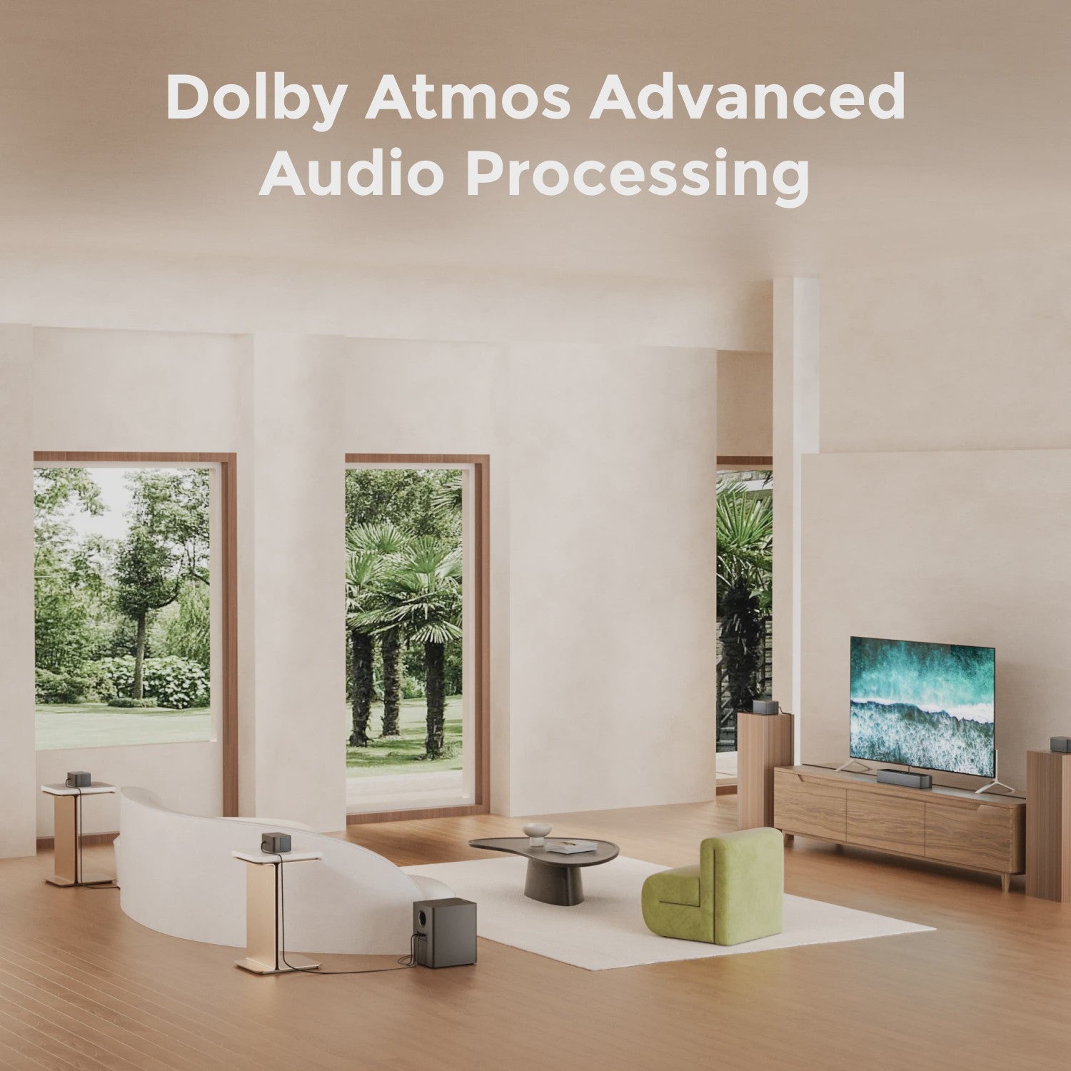 ULTIMEA Poseidon D80 Boom Soundbar: 7.1ch Dolby Atmos, 500W, Draadloze Subwoofer & 4 Surround Speakers, App Bediening