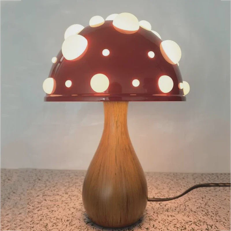 Amanita Paddenstoel Lamp met LED - Sfeervolle Decoratie voor Woonkamer & Nachtkastje