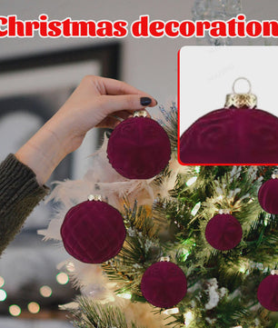 46-Delige Kerstballen Set - Velvet Pluche Kerstdecoratie Ballen (4/6/8cm)