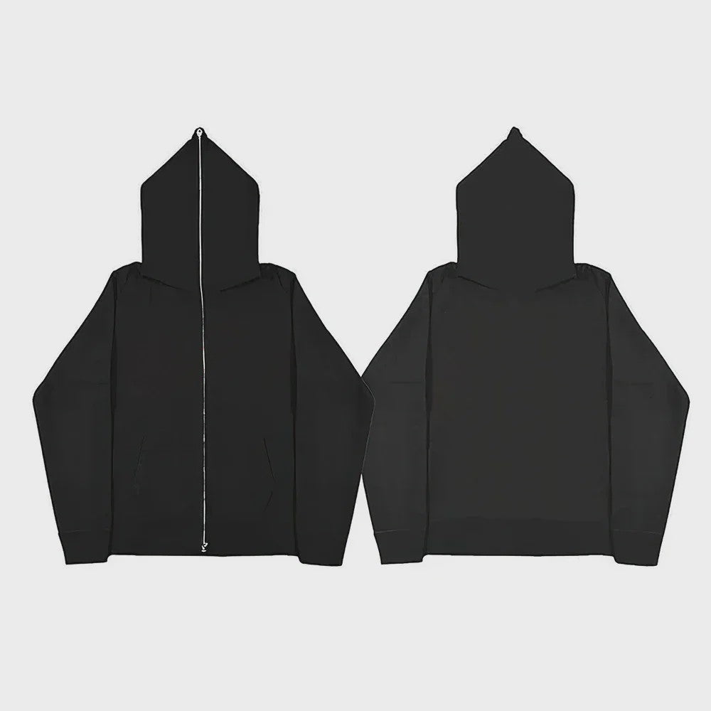 Unisex Full Zip Hoodie - Casual Streetwear & Hip-Hop Stijl