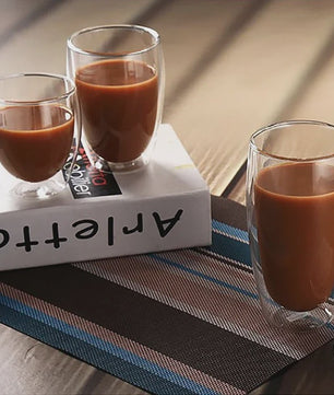 Dubbelwandige Glazen Mokken - Hittebestendig & Handgemaakt voor Koffie, Thee, Bier & Whiskey