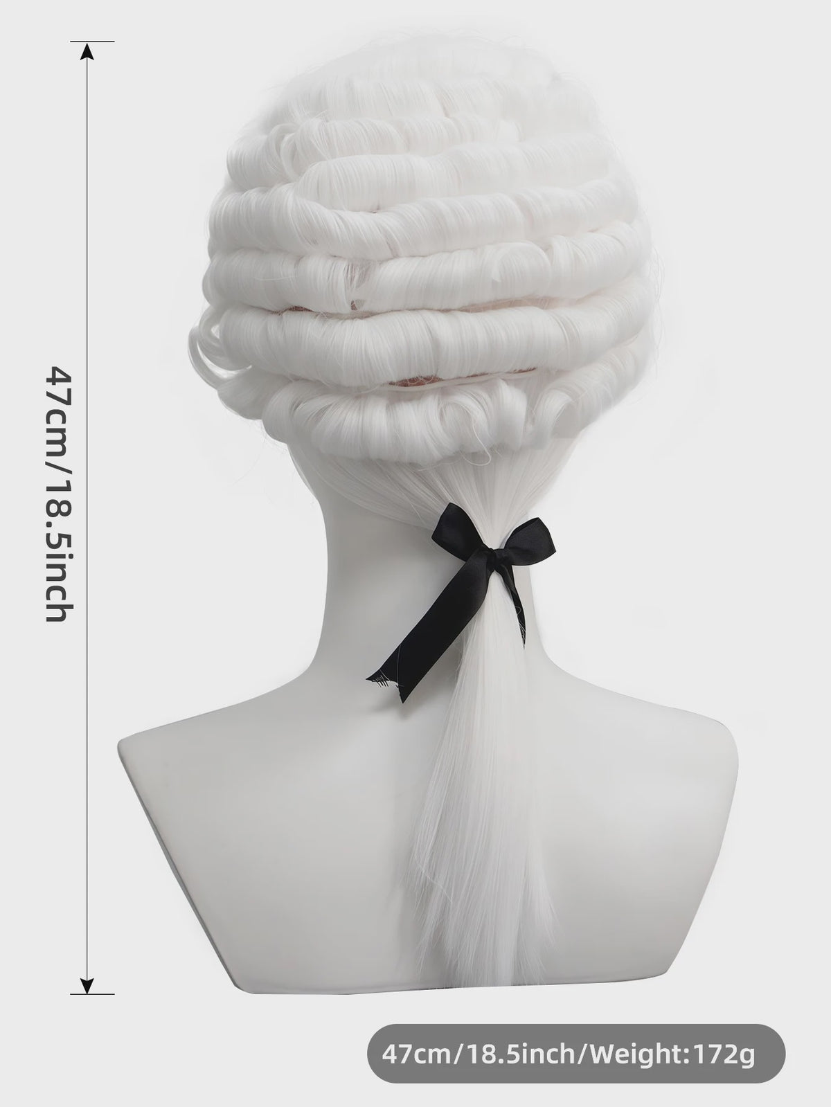 Witte Barok Pruik - Stijlvolle Krullen voor Jurist, Kostuum & Cosplay