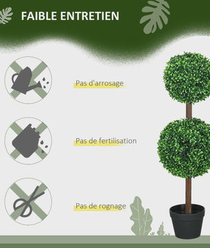Set van 2 Kunstplanten Buxus Bolvorm 90cm Hoog - Realistisch & Onderhoudsvrij