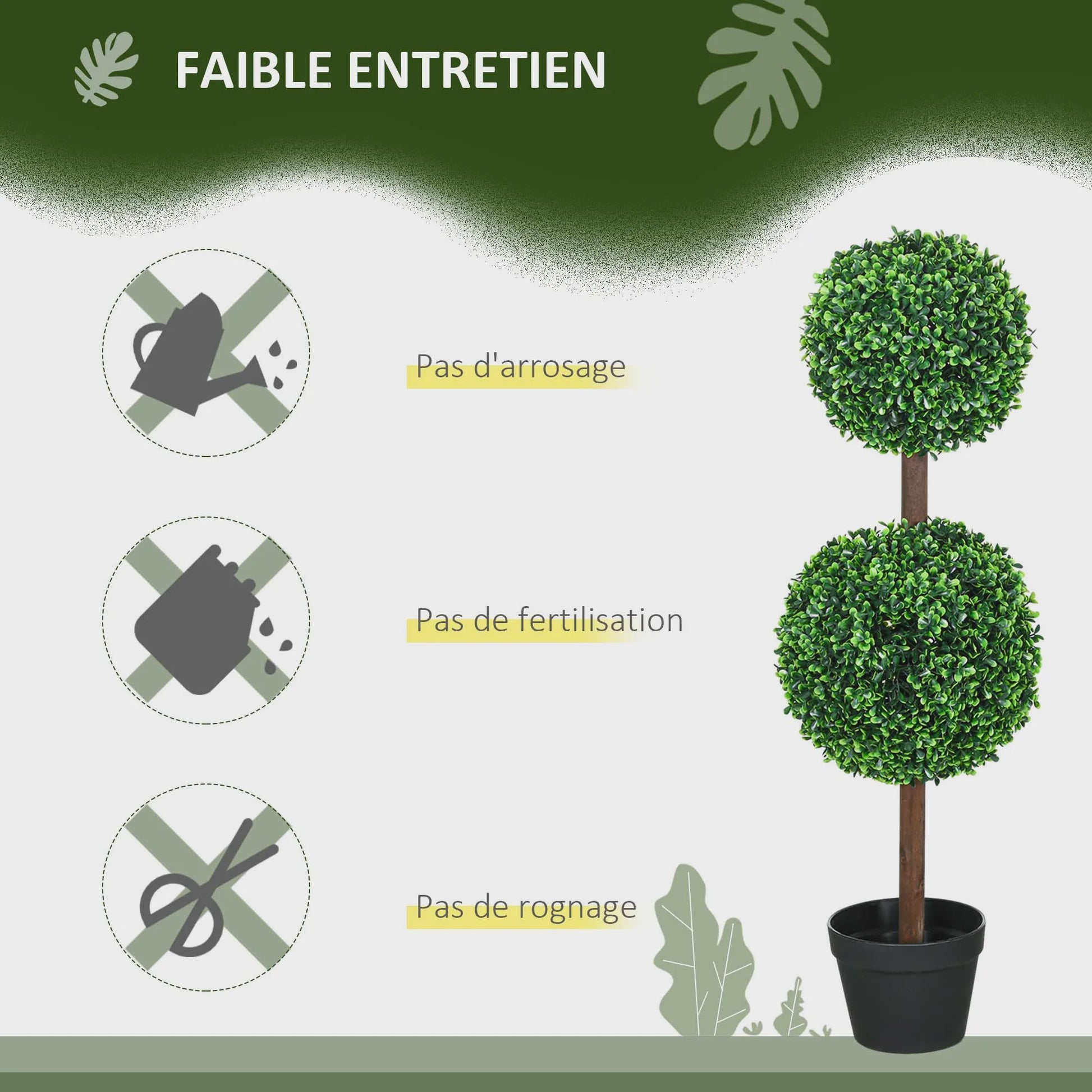 Set van 2 Kunstplanten Buxus Bolvorm 90cm Hoog - Realistisch & Onderhoudsvrij