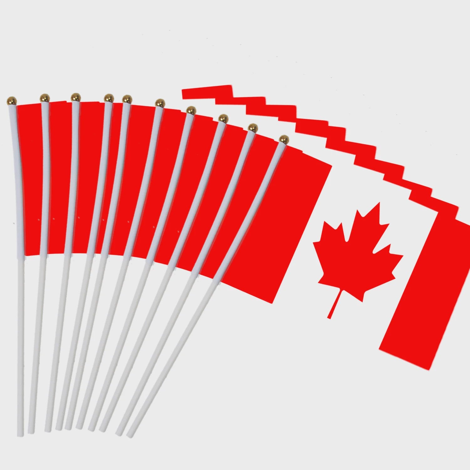 5x Canadese Vlaggetjes met Stokje - 14x21cm Mini Canada Vlaggen