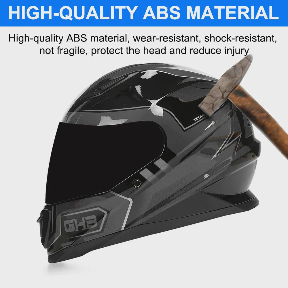 Modulaire Motorhelm Grijs Blauw - DOT Goedgekeurd Flip-Up Full Face Helm