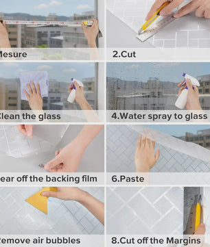 Raamfolie Privacy Glasfolie Statisch Zonder Lijm - Decoratief voor Huis & Kantoor