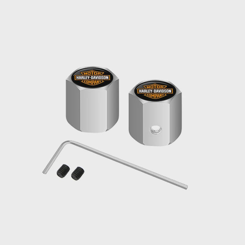 Set Aluminium Ventieldopjes Anti-diefstal voor Harley Davidson Motorfietsen (Softail, Sportster)
