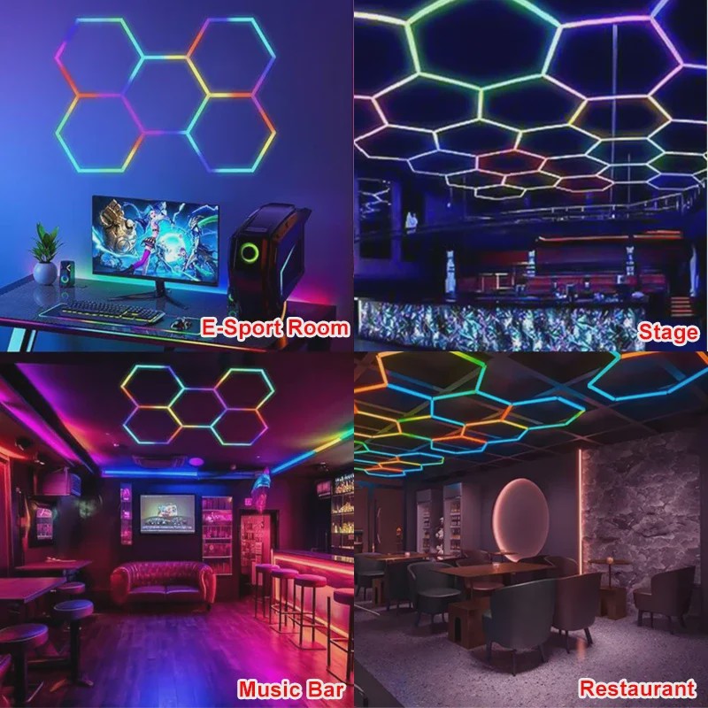 RGB Hexagon Muurverlichting met App Bediening - Sfeervolle Verlichting voor Gaming, Bar & Meer