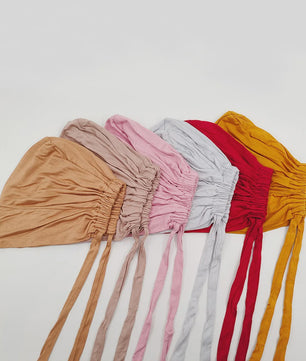 Zachte Modal Binnen Hijab Cap met Strik - Islamitische Turban Hoofddoek
