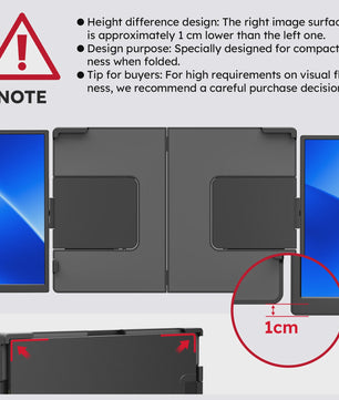 15.6" Triple Screen Extender: 2x FHD IPS Externe Monitors voor Laptops (13-17")