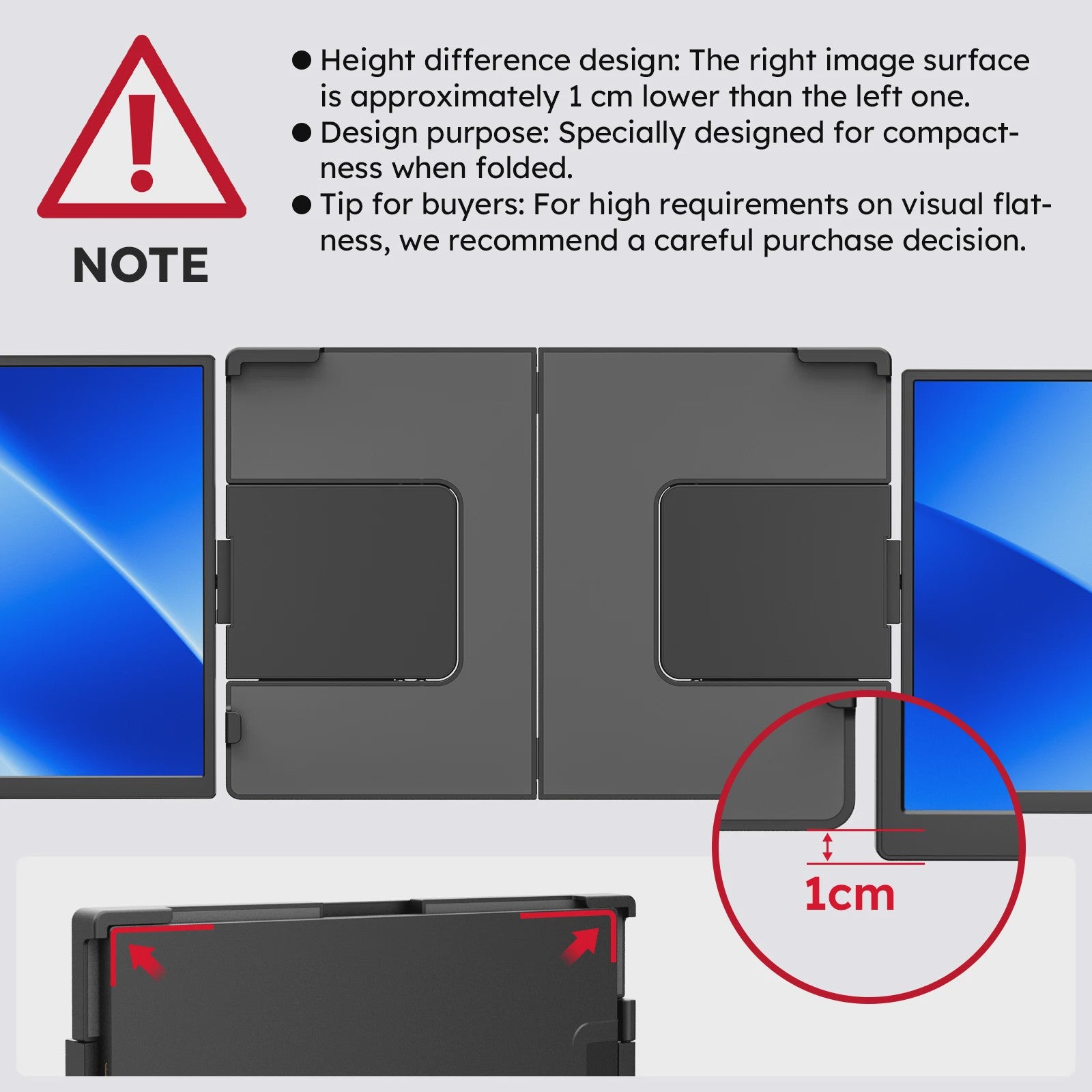 15.6" Triple Screen Extender: 2x FHD IPS Externe Monitors voor Laptops (13-17")